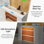 63 Inch LED Reception Front Counter Desk Table with Private Panels for Check Out Retail,Store Office Lobby Shop Clinic