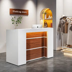 63 Inch LED Reception Front Counter Desk Table with Private Panels for Check Out Retail,Store Office Lobby Shop Clinic