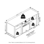 Furinno Jensen Fireplace TV Entertainment Center with Open Storage Compartment for TV up to 55 Inch