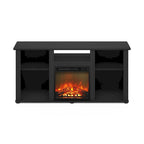 Furinno Jensen Fireplace TV Entertainment Center with Open Storage Compartment for TV up to 55 Inch