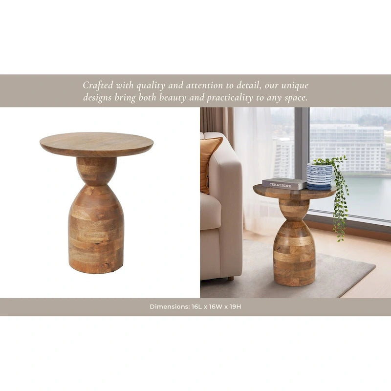 Sagebrook Home Mango Wood Hourglass Accent Table Wood - 16 x 16 x 19
