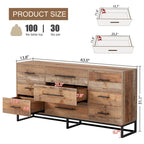 9 Drawers Chest Of Dresser Storage Cabinet Retro Organizer