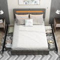 60.6 Queen Bed Frame with Drawers LED Bed Frame USB Charging Station