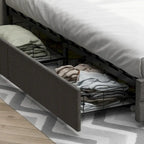 60.6 Queen Bed Frame with Drawers LED Bed Frame USB Charging Station