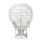 Kallima Modern Bohemian White Natural Rattan Peacock Chair
