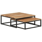 vidaXL Nesting Coffee Tables 2 pcs Solid Acacia Wood