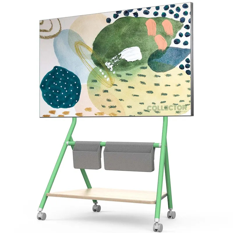 FITUEYES Modern Rolling TV Stand for 55-78 Inch TV Mobile TV Cart for Living Room Apartment