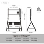 FITUEYES Modern Rolling TV Stand for 55-78 Inch TV Mobile TV Cart for Living Room Apartment