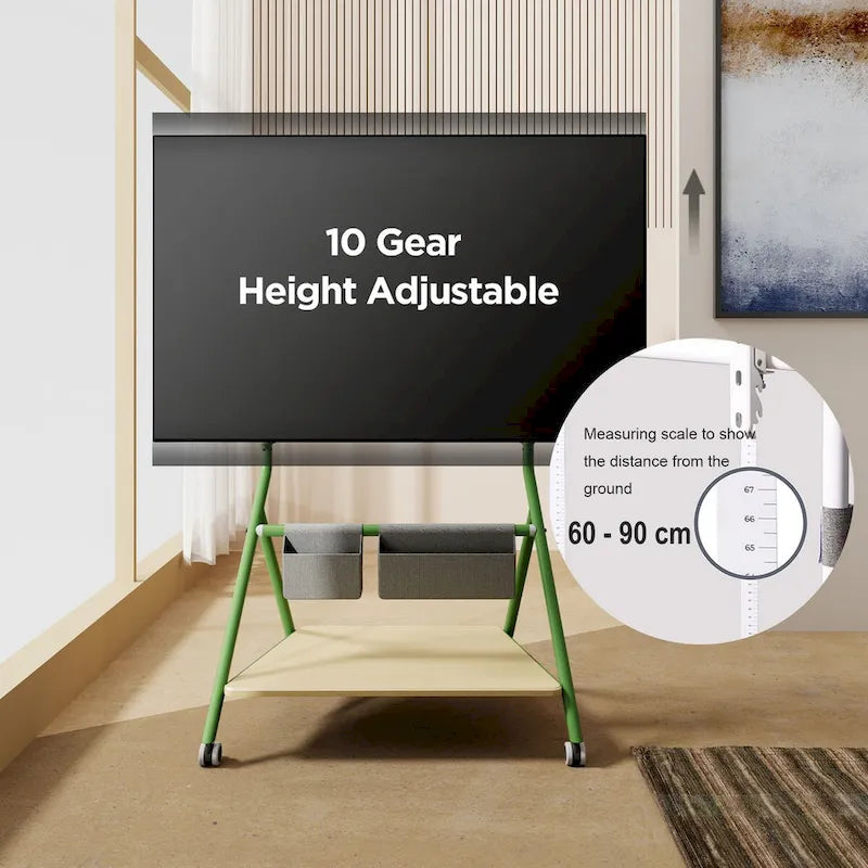 FITUEYES Modern Rolling TV Stand for 55-78 Inch TV Mobile TV Cart for Living Room Apartment