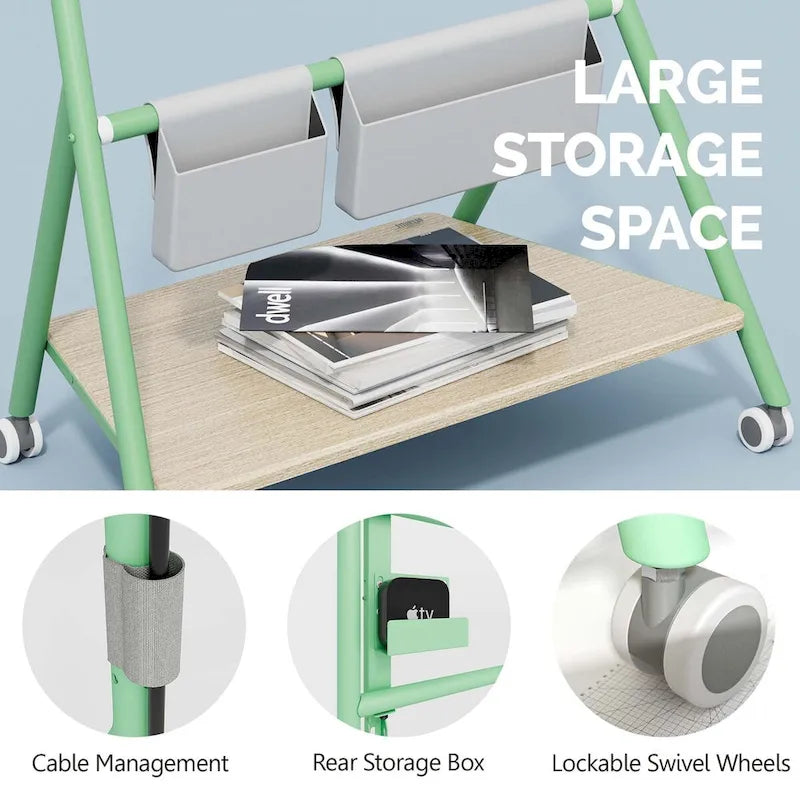 FITUEYES Modern Rolling TV Stand for 55-78 Inch TV Mobile TV Cart for Living Room Apartment