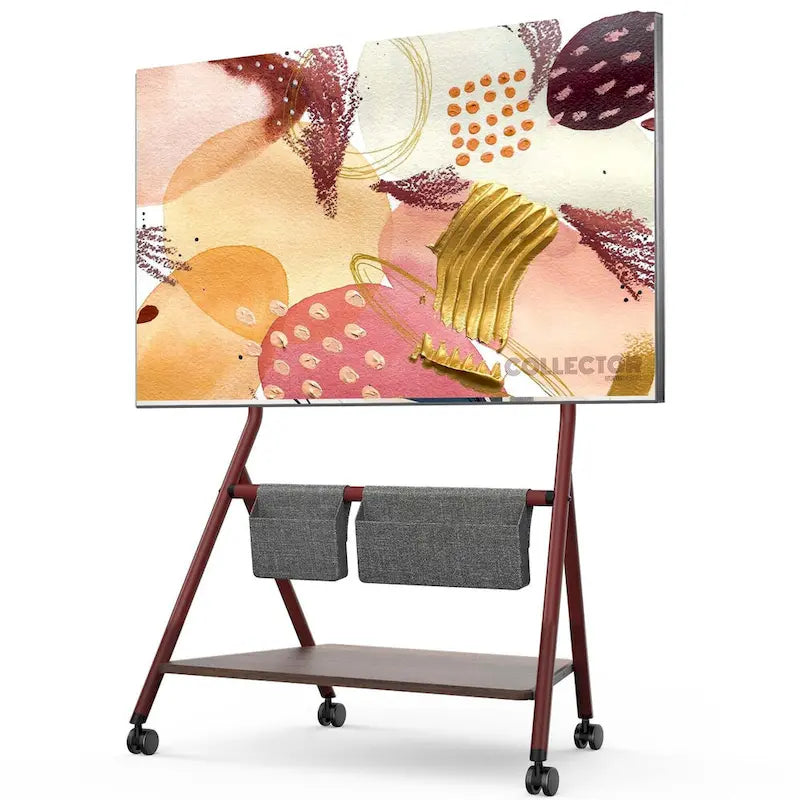 FITUEYES Modern Rolling TV Stand for 55-78 Inch TV Mobile TV Cart for Living Room Apartment