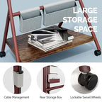 FITUEYES Modern Rolling TV Stand for 55-78 Inch TV Mobile TV Cart for Living Room Apartment