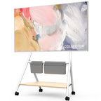 FITUEYES Modern Rolling TV Stand for 55-78 Inch TV Mobile TV Cart for Living Room Apartment