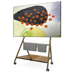 FITUEYES Modern Rolling TV Stand for 55-78 Inch TV Mobile TV Cart for Living Room Apartment