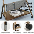 FITUEYES Modern Rolling TV Stand for 55-78 Inch TV Mobile TV Cart for Living Room Apartment