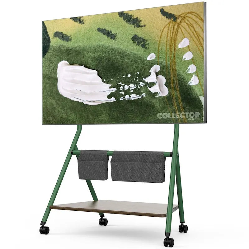 FITUEYES Modern Rolling TV Stand for 55-78 Inch TV Mobile TV Cart for Living Room Apartment