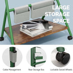 FITUEYES Modern Rolling TV Stand for 55-78 Inch TV Mobile TV Cart for Living Room Apartment