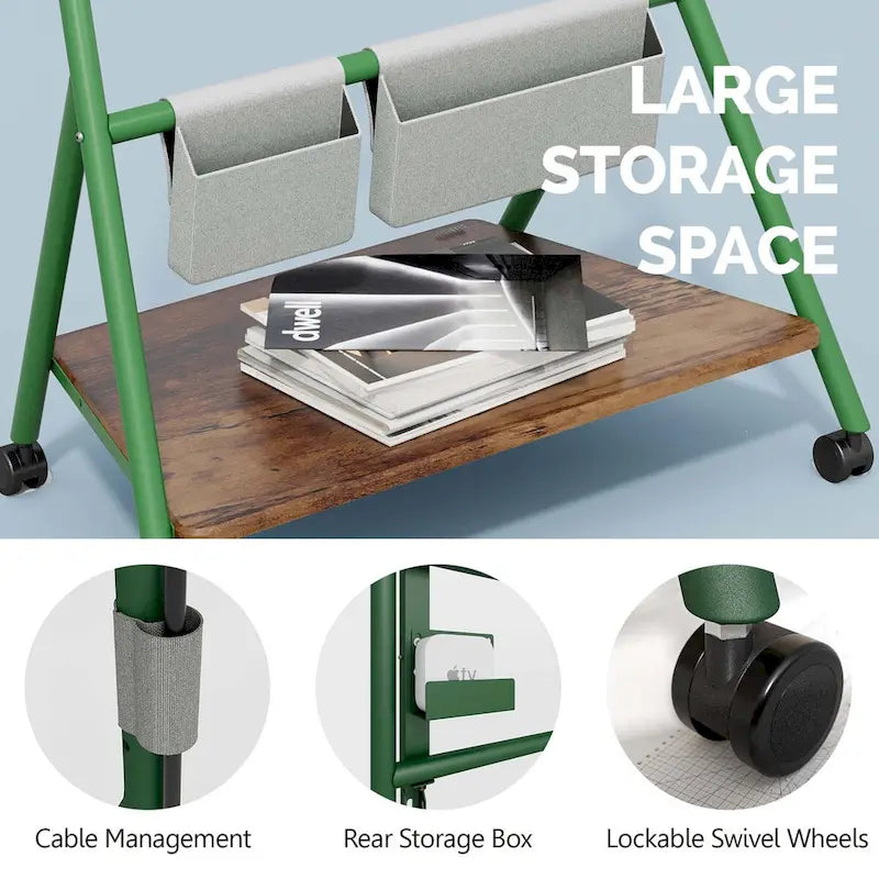 FITUEYES Modern Rolling TV Stand for 55-78 Inch TV Mobile TV Cart for Living Room Apartment