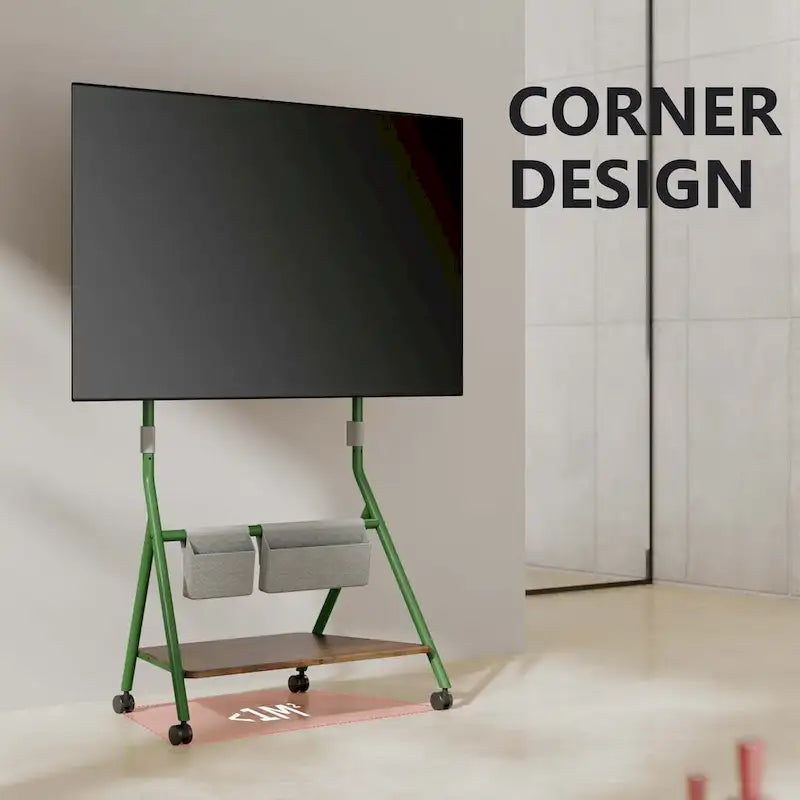 FITUEYES Modern Rolling TV Stand for 55-78 Inch TV Mobile TV Cart for Living Room Apartment