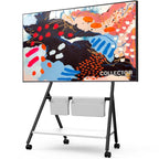 FITUEYES Modern Rolling TV Stand for 55-78 Inch TV Mobile TV Cart for Living Room Apartment