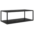 vidaXL Coffee Table Black 39.4x19.7x13.8 Tempered Glass - 39.4 x 19.7 x 13.8