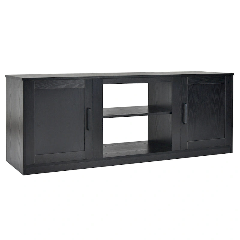 58 Inches TV Stand with 2 Storage Cabinets and 3-Position Adjustable Shelves