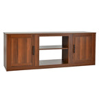 58 Inches TV Stand with 2 Storage Cabinets and 3-Position Adjustable Shelves
