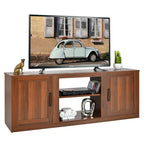 58 Inches TV Stand with 2 Storage Cabinets and 3-Position Adjustable Shelves