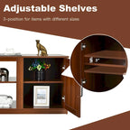 58 Inches TV Stand with 2 Storage Cabinets and 3-Position Adjustable Shelves