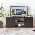 58 Inches TV Stand with 2 Storage Cabinets and 3-Position Adjustable Shelves