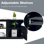 58 Inches TV Stand with 2 Storage Cabinets and 3-Position Adjustable Shelves