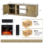 Costway 58 Fireplace TV Stand Entertainment Console W/ 18 Electric