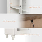 LED TV Stand for 75 Inch TV, 3-in-1 TV Cabinet & Side Table Set, White - 67 Inch