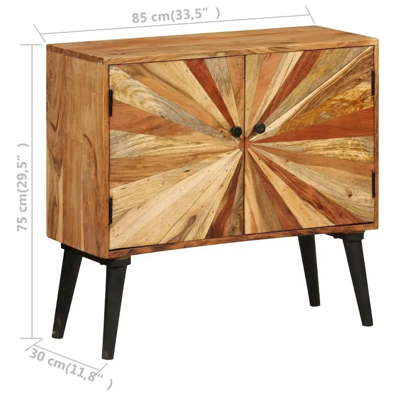 vidaXL Sideboard Solid Mango Wood 33.5x11.8x29.5