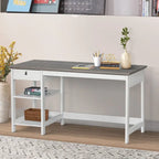 Saint Birch Finley Contemporary Two-Tone 59-inch Writing Desk with Storage