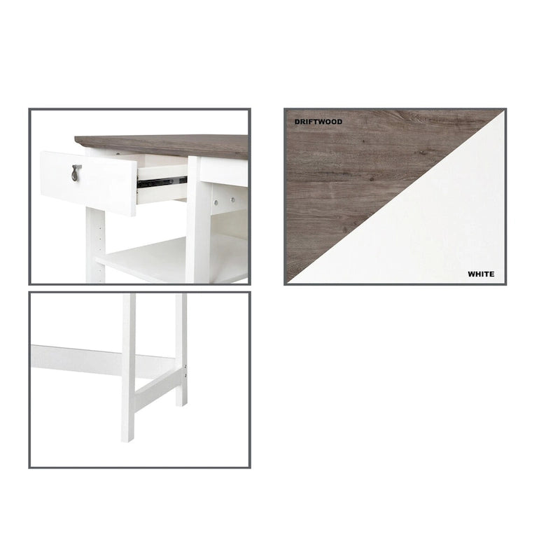 Saint Birch Finley Contemporary Two-Tone 59-inch Writing Desk with Storage