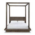 Carbon Loft Carnegie King-size Canopy Bed in Dark Pine