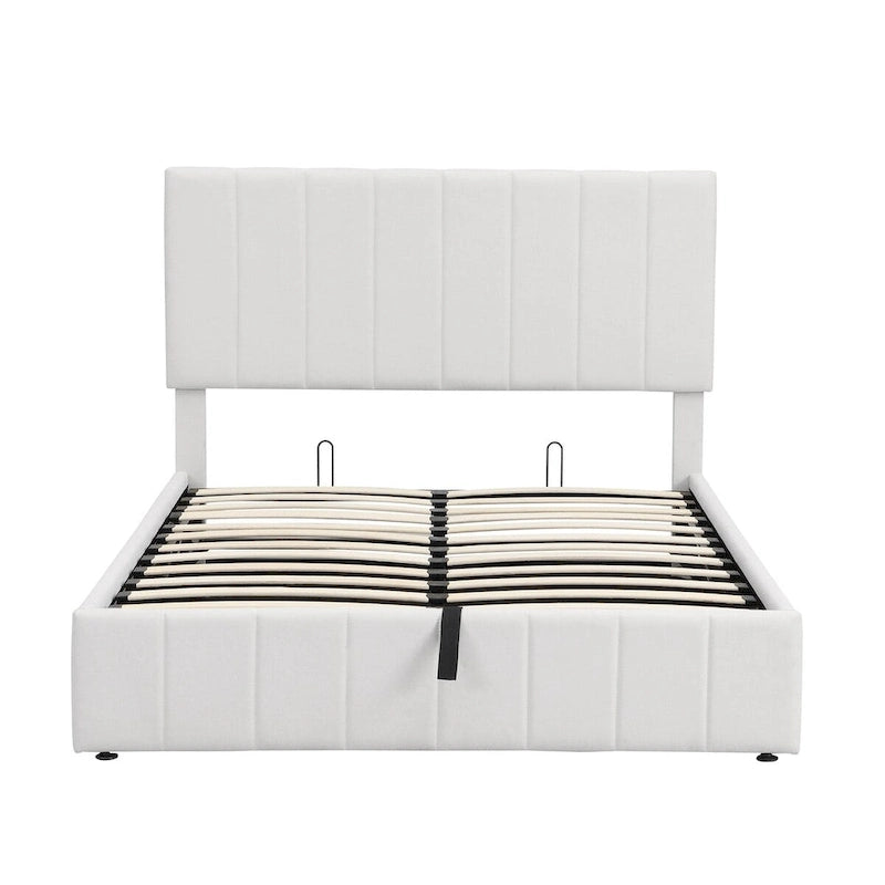 Full size Upholstered Platform bed with a Hydraulic Storage System