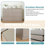 6-Drawer 47 in. W Dresser Chest of Drawers,Buffet Server Console Table Storge Cabinets,Accent Storage Cabinets No Handle