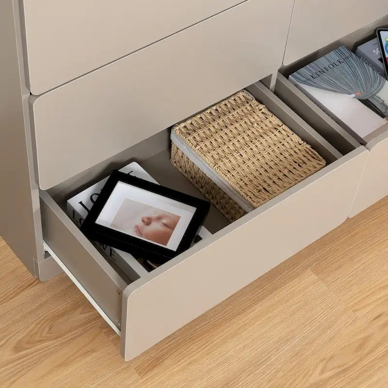 6-Drawer 47 in. W Dresser Chest of Drawers,Buffet Server Console Table Storge Cabinets,Accent Storage Cabinets No Handle