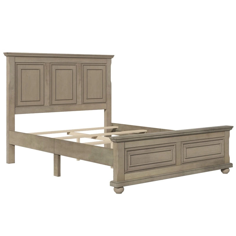 Traditional Town and Country Style Pinewood Vintage Queen Bed