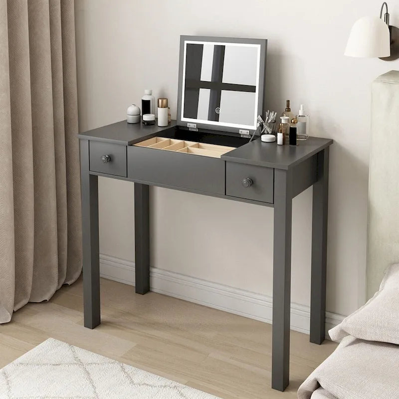 32.99 Makeup Storage Table Makeup With LED Light &Mirror