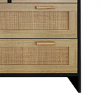 4 Drawers Rattan Cabinet, for Bedroom, Living Room, Hallways