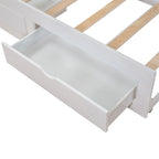 Wooden Extendable Sofa Bed, Daybed with Trundle and 2 Storage Drawers