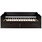 Wooden Extendable Sofa Bed, Daybed with Trundle and 2 Storage Drawers