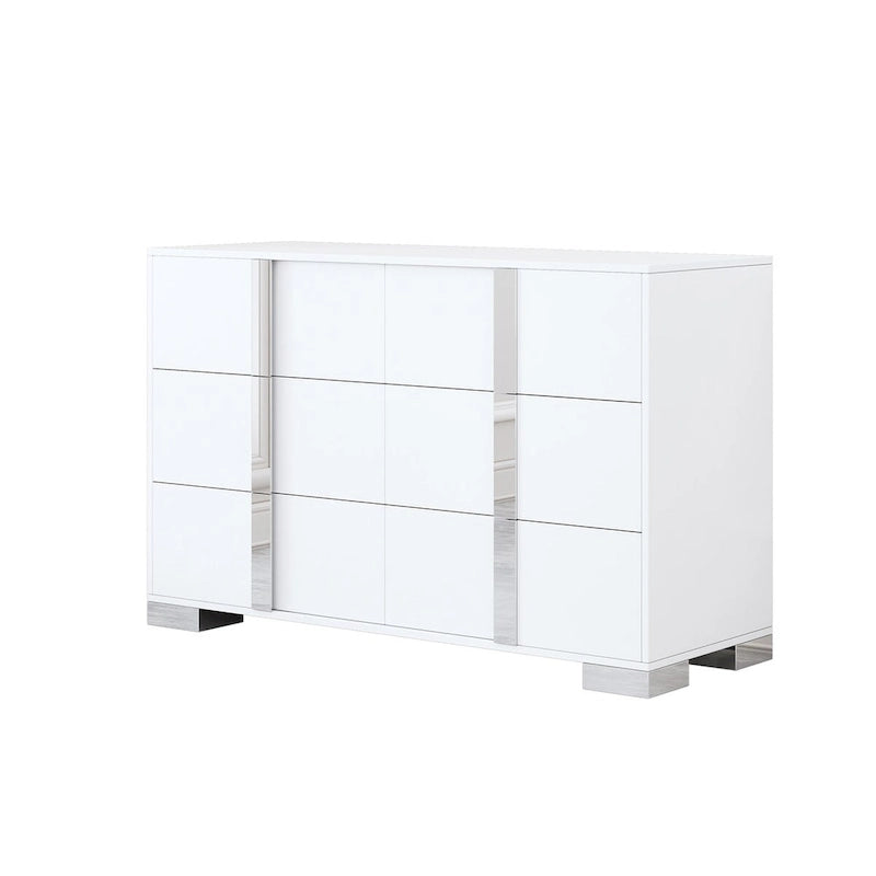 Mirrored Storage Cabinet with 6 Drawers