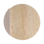 Javier 20 Contemporary Natural Marble/Metal Handmade C-Shaped End Table, Beige/Pink Beige, by JONATHAN Y.