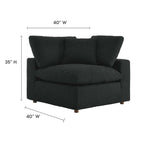 Commix Down Filled Overstuffed Boucle Fabric Corner Chair