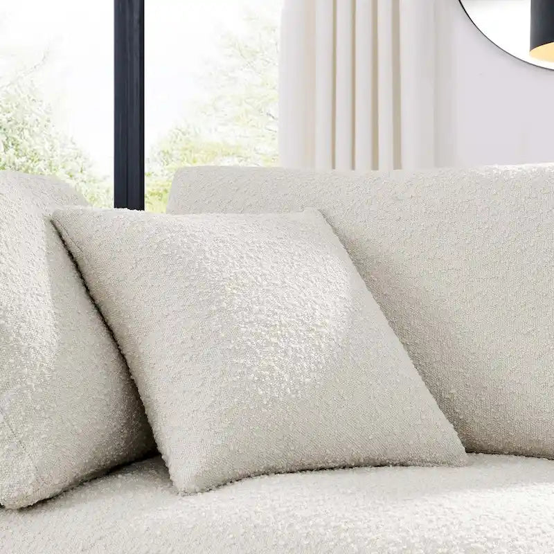 Commix Down Filled Overstuffed Boucle Fabric Corner Chair