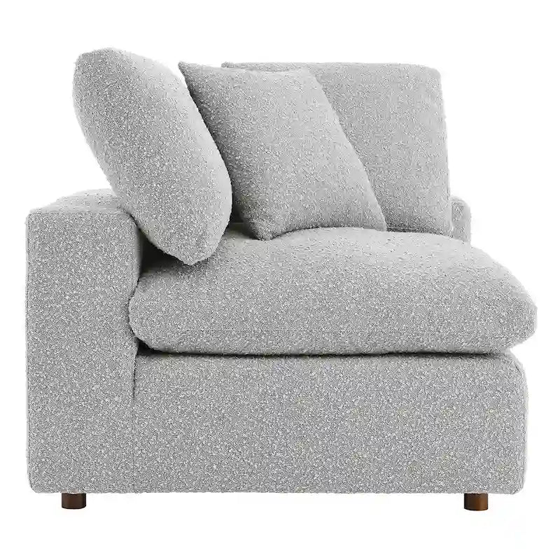 Commix Down Filled Overstuffed Boucle Fabric Corner Chair
